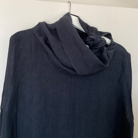 Bryn Walker heavy 100% basket weave linen Noa Top - Picture 4 of 14